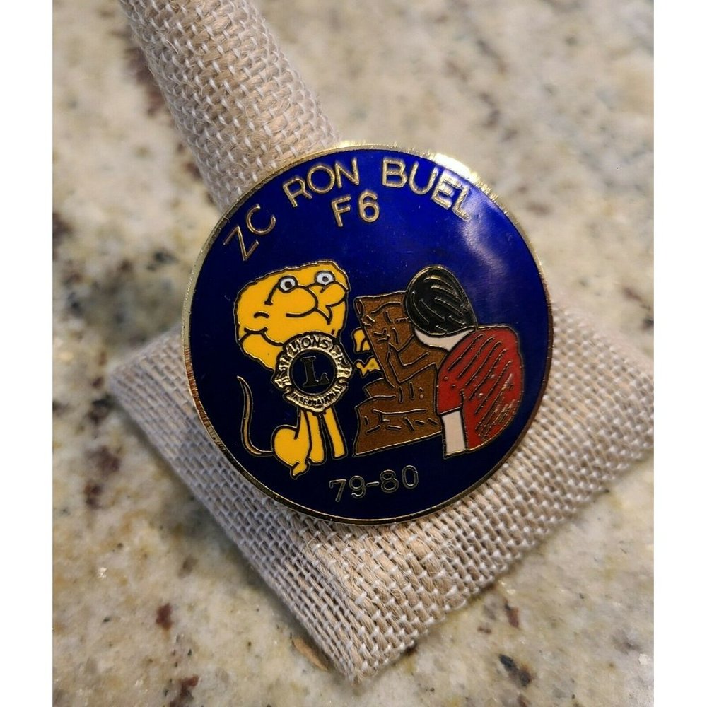 ZC Ron Buel Vintage Lions Club Pin F6 1979-1980